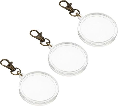 PATIKIL Plastic Coin Holder Keychain Round Coin Case with Key Ring Buckle Medallion Holder for Coins Jewelry in Kuwait