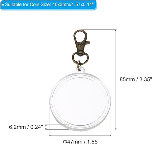 PATIKIL Plastic Coin Holder Keychain Round Coin Case with Key Ring Buckle Medallion Holder for Coins Jewelry in Kuwait