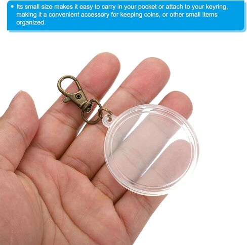 PATIKIL Plastic Coin Holder Keychain Round Coin Case with Key Ring Buckle Medallion Holder for Coins Jewelry in Kuwait