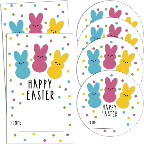 ملصقات عيد الفصح السعيدة للأطفال ، ملصقات ملصقات أرنب عيد الفصح ، علامات أرنب العلامات ، لأكياس صناديق الهدايا للبطاقات ، مستلزمات الحفلات - 2 شكل 20 ورقة لكل منهما - B04 in Kuwait
