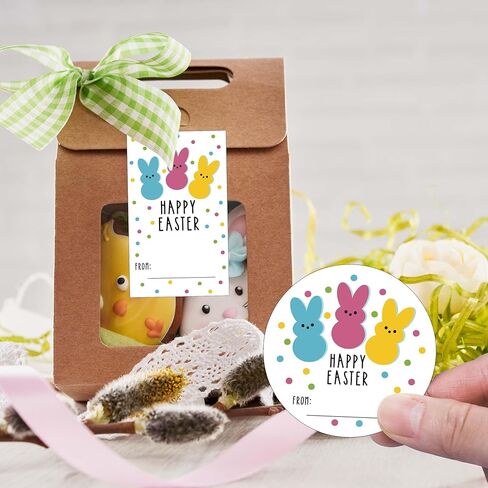 ملصقات عيد الفصح السعيدة للأطفال ، ملصقات ملصقات أرنب عيد الفصح ، علامات أرنب العلامات ، لأكياس صناديق الهدايا للبطاقات ، مستلزمات الحفلات - 2 شكل 20 ورقة لكل منهما - B04 in Kuwait