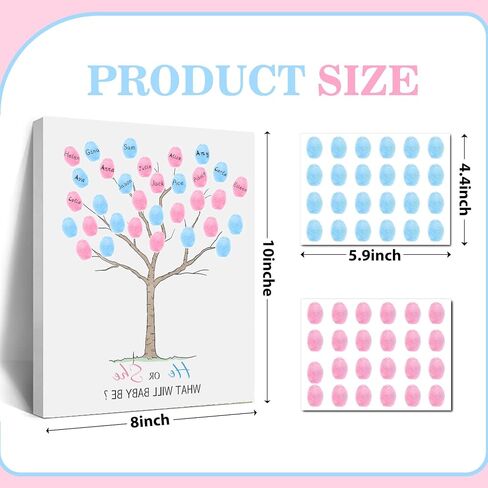 Sirjiera Baby Photeprint Book ، Baby Gender تكشف عن شجرة بصمة الأصابع ، جنس الطفل تكشف عن زينة الحفلات ، أفكار لعبة استحمام الطفل ، استحمام الطفل للأمهات الحوامل in Kuwait