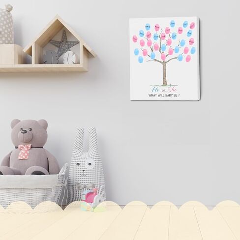 Sirjiera Baby Photeprint Book ، Baby Gender تكشف عن شجرة بصمة الأصابع ، جنس الطفل تكشف عن زينة الحفلات ، أفكار لعبة استحمام الطفل ، استحمام الطفل للأمهات الحوامل in Kuwait