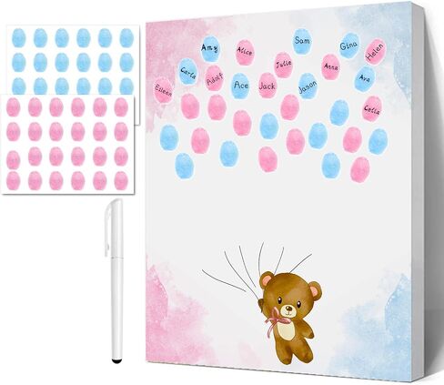 Sirjiera Baby Photeprint Book ، Baby Gender تكشف عن شجرة بصمة الأصابع ، جنس الطفل تكشف عن زينة الحفلات ، أفكار لعبة استحمام الطفل ، استحمام الطفل للأمهات الحوامل in Kuwait