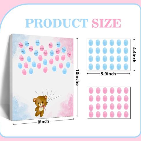 Sirjiera Baby Photeprint Book ، Baby Gender تكشف عن شجرة بصمة الأصابع ، جنس الطفل تكشف عن زينة الحفلات ، أفكار لعبة استحمام الطفل ، استحمام الطفل للأمهات الحوامل in Kuwait