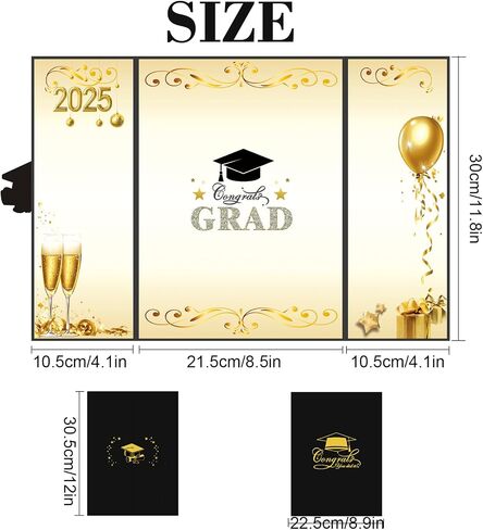 2025 Graduation Guest Book Alternative, Black Gold Class of 2025 Graduation Party Decorations, Graduation Signature Sign Book Congrats Grad Certificate Card Board College High School Unique Gifts in Saudi Arabia