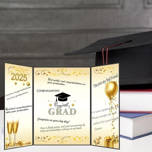 2025 Graduation Guest Book Alternative, Black Gold Class of 2025 Graduation Party Decorations, Graduation Signature Sign Book Congrats Grad Certificate Card Board College High School Unique Gifts in Saudi Arabia