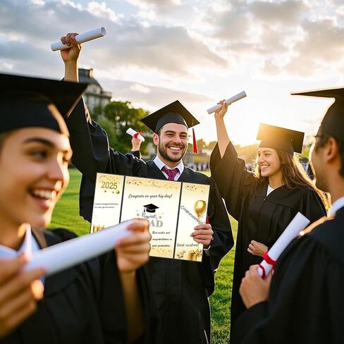 2025 Graduation Guest Book Alternative, Black Gold Class of 2025 Graduation Party Decorations, Graduation Signature Sign Book Congrats Grad Certificate Card Board College High School Unique Gifts in Saudi Arabia