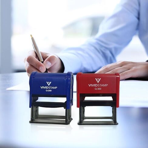Vivid Stamp Paid by Credit Card Business Self-Inking Rubber Stamps (Red Ink) - Q-200 (2 Pack) in Kuwait
