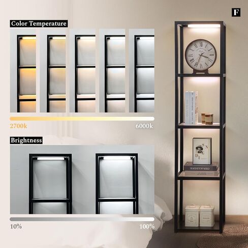 FENLO LED Glass Display Cabinet – Dimmable Lighted Furniture for Bedroom, Living Room, or Office – Glass Curio Cabinet Shelf Lamp with App + Remote Control + Adjustable Lighting Fantasy Lite in Saudi Arabia