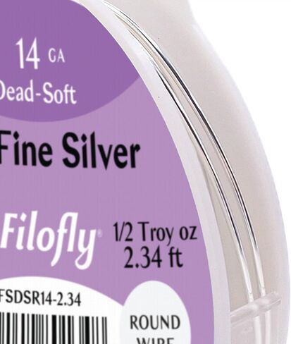 14 Gauge, 999 Fine Silver Wire, Dead Soft, Round, 1/2 Troy oz (2.34 FT) in Kuwait