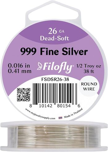 14 Gauge, 999 Fine Silver Wire, Dead Soft, Round, 1/2 Troy oz (2.34 FT) in Kuwait