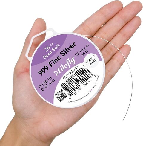 14 Gauge, 999 Fine Silver Wire, Dead Soft, Round, 1/2 Troy oz (2.34 FT) in Kuwait