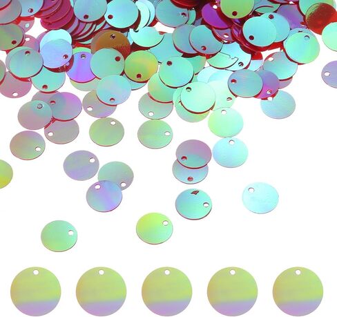 uxcell 1250 PCS Flat Round Sequins, 10mm/0.4 Inch Large Sequins for Craft Resin Gradient AB Light Pink Loose Sequins Paillettes with Single Holes for DIY Crafts Sewing Embroidery Clothing in Saudi Arabia