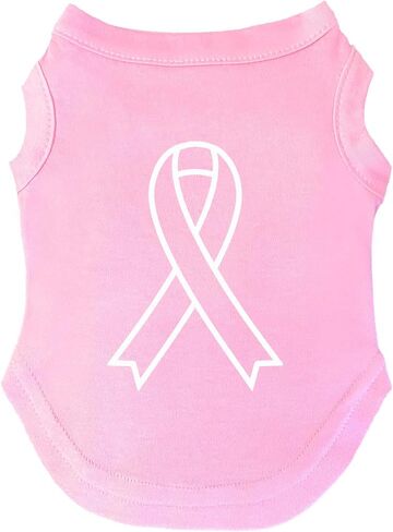 Cancer Ribbon Breast Cancer Dog Tee Shirt Sizes for Puppies, Toys, and Large Breeds (Hot Pink, X-Small 810) in Kuwait