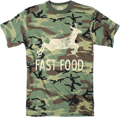 Mens Fast Food Tshirt Funny Deer Hunting Season Novelty Graphic Tee in Kuwait