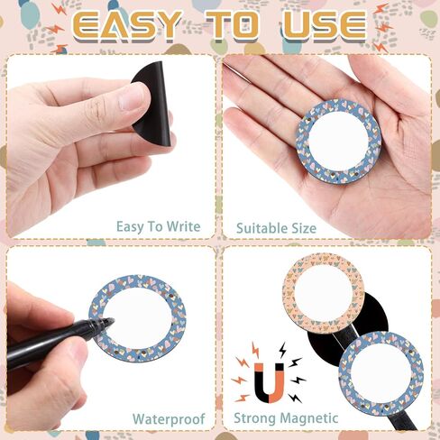 Tondiamo 48 Pcs Numbers Magnetic Accents Round Whiteboard Magnets for Classroom Colorful Circle Blank Magnets Labels, 8 Colors (Simple Style) in Saudi Arabia