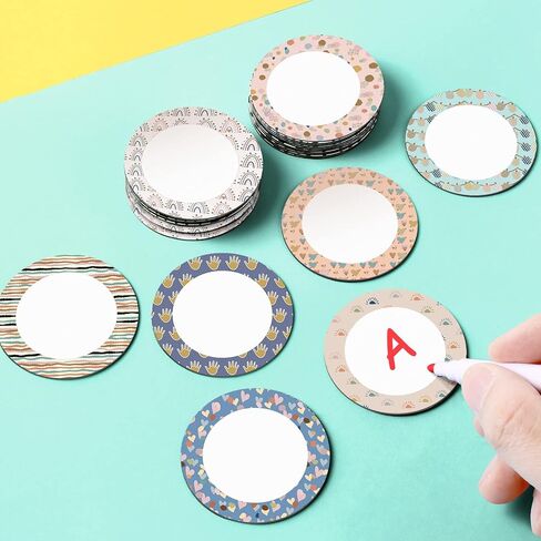 Tondiamo 48 Pcs Numbers Magnetic Accents Round Whiteboard Magnets for Classroom Colorful Circle Blank Magnets Labels, 8 Colors (Simple Style) in Saudi Arabia