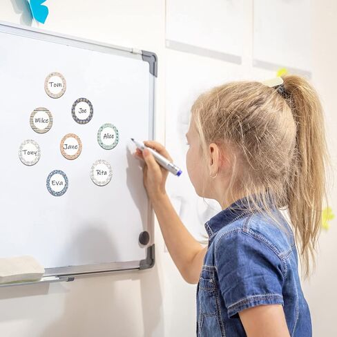 Tondiamo 48 Pcs Numbers Magnetic Accents Round Whiteboard Magnets for Classroom Colorful Circle Blank Magnets Labels, 8 Colors (Simple Style) in Saudi Arabia