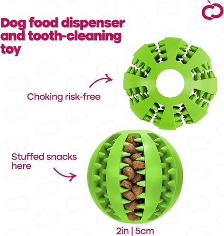Puppy Teething Chew Toy Balls: Interactive Treat Dispensing Dog Toys Ball Rubber Chewing Enrichment Toys for Boredom Puppy Teething Chew Toys - 2pack (Light Blue and Green) in Saudi Arabia