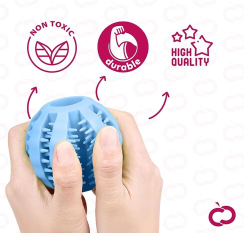 Puppy Teething Chew Toy Balls: Interactive Treat Dispensing Dog Toys Ball Rubber Chewing Enrichment Toys for Boredom Puppy Teething Chew Toys - 2pack (Light Blue and Green) in Saudi Arabia
