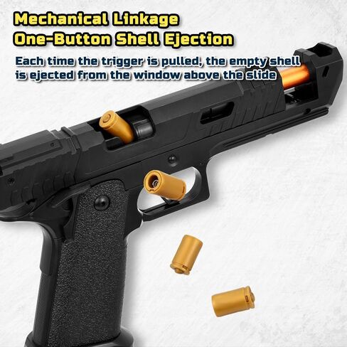 Soft Bullet Toy Gun Shell Ejecting with 120 Bullets, Rapid-fire Realistic Toy Gun for Boys, Shooting Game Toy Pistol Model Gun, Christmas Birthday Gifts for Boys Girls Age 6+ (Black) in Saudi Arabia