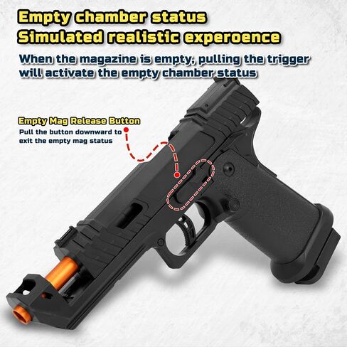 Soft Bullet Toy Gun Shell Ejecting with 120 Bullets, Rapid-fire Realistic Toy Gun for Boys, Shooting Game Toy Pistol Model Gun, Christmas Birthday Gifts for Boys Girls Age 6+ (Black) in Saudi Arabia