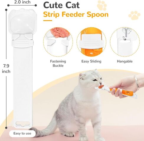 BAEJMJK 4pcs Cat Strip Feeder Sliding Pet Cat Treat Spoon Squeeze Lickable Treat Feeding Dispenser for Cats Liquid Snack and Wet Food in Kuwait