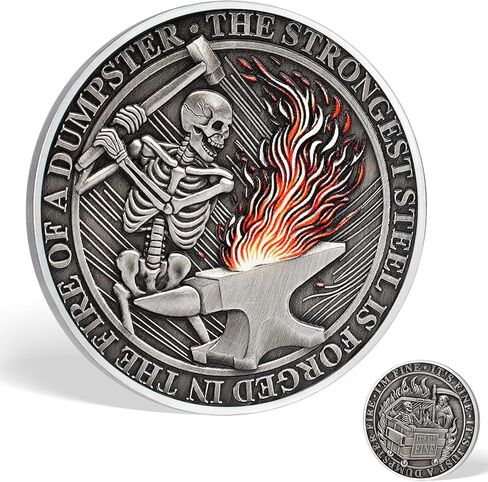 Dumpster Fire Challenge Coin, Funny Employee Appreciation Gift, Team Recognition Token, Motivational Office Award, Corporate Farewell Keepsake for Coworkers, Flame Meme Design in Saudi Arabia