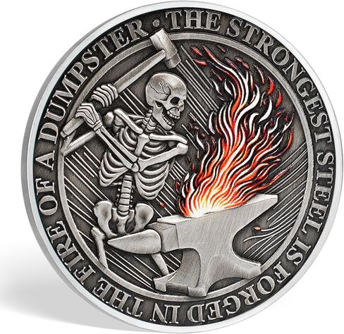 Dumpster Fire Challenge Coin, Funny Employee Appreciation Gift, Team Recognition Token, Motivational Office Award, Corporate Farewell Keepsake for Coworkers, Flame Meme Design in Saudi Arabia