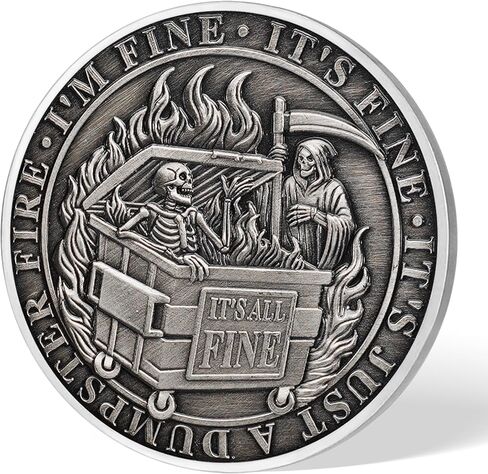 Dumpster Fire Challenge Coin, Funny Employee Appreciation Gift, Team Recognition Token, Motivational Office Award, Corporate Farewell Keepsake for Coworkers, Flame Meme Design in Saudi Arabia