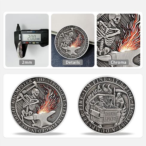 Dumpster Fire Challenge Coin, Funny Employee Appreciation Gift, Team Recognition Token, Motivational Office Award, Corporate Farewell Keepsake for Coworkers, Flame Meme Design in Saudi Arabia