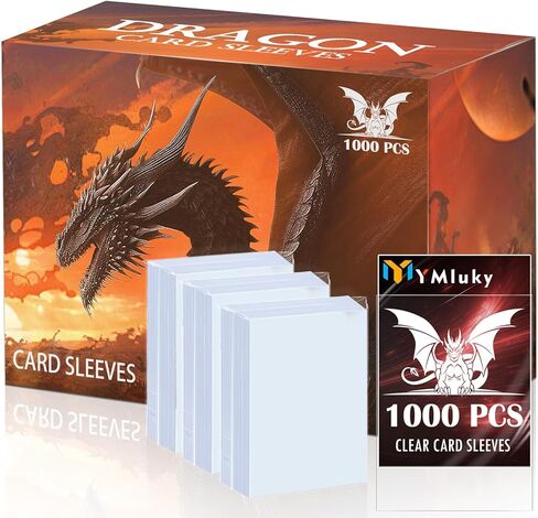 100 PS Red Trading Cards Sleeve,Soft Plastic Sleeves for Cards Fit for Baseball, Yugioh, Magic, TCG, Sport, Prevent Card Bending, Scratching, Waterproof, Dustproof in Kuwait