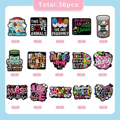 15Pcs Lovyomi Medical Silicone Beads for Pens, Nurse Silicone Focal Beads for Keychain Making Bracelet Necklace Making DIY Craft in Saudi Arabia