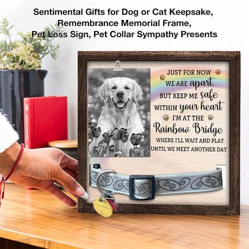 Pawfect House 9x9 IN Pet Picture Frame Memorial With Collar Holder, Loss Of Dog Sympathy Gift, In Loving Memory Of Cat Picture Frame, Dog Bereavement Gifts, Pet Memorial Gifts For Dogs in Saudi Arabia
