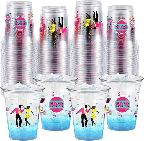 50 Pcs Nautical Cups 12 oz Plastic Nautical Birthday Cups Clear Navigation Disposable Glasses Blue Anchor Beverage Glasses for Home Kitchen Birthday Party Favors Supplies Decoration in Kuwait