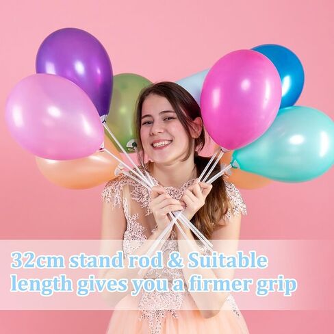 20 Pcs Balloon Sticks, Long Plastic Balloon Sticks With Bases, Balloon Holder Sticks Balloon Weights for Tying Balloon Arch Anniversary, Birthday, Parties, Wedding Decorations(Transparent) in Saudi Arabia