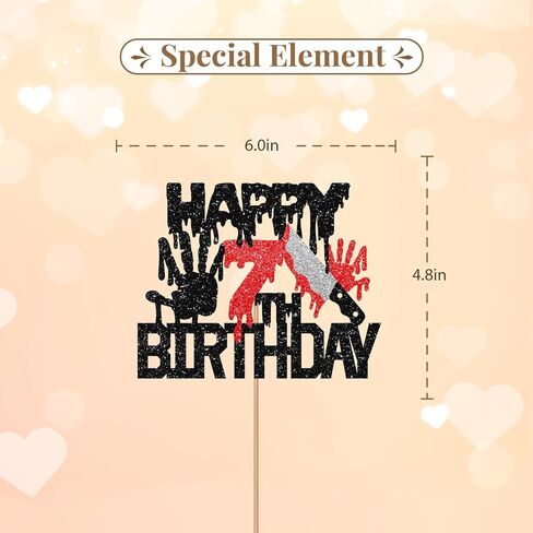 Killer Happy 12th Cake Toppere ، Zombie Bloody Friday Cake Decor in Kuwait