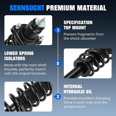 Front Complete Coil Spring Strut Shock Absorber Fit for Dodge Caliber 2007-2012, for Jeep Compass and patriot 2007-2016, Pair of Hydraulic Spring Strut Shock Absorber Replace for 172367, 172368 in Saudi Arabia
