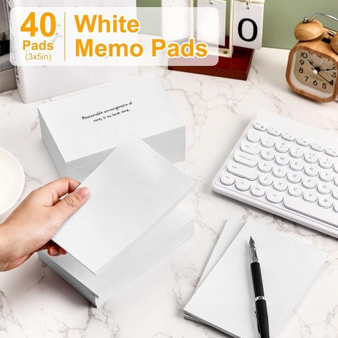 Fainne 3 x 5 Inch Paper Note Pads White Memo Pad Blank Writing Memo Scratch Paper for Waitress Waiter Book to Do Grocery List Small Notebook Restaurant Checkbook, White(180 Pack) in Saudi Arabia