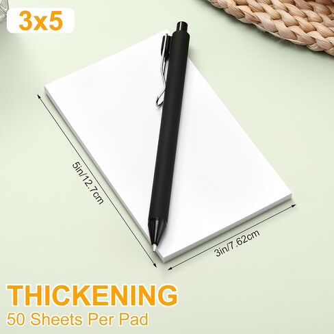 Fainne 3 x 5 Inch Paper Note Pads White Memo Pad Blank Writing Memo Scratch Paper for Waitress Waiter Book to Do Grocery List Small Notebook Restaurant Checkbook, White(180 Pack) in Saudi Arabia