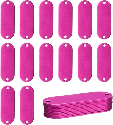 uxcell 24Pcs Aluminum Engraving Blanks Tags, Metal Blank Tags Stamping Oval with 2 Holes Blank Bulk Dog Tag for DIY Personalized Pet Tag Number Tag, Black in Saudi Arabia