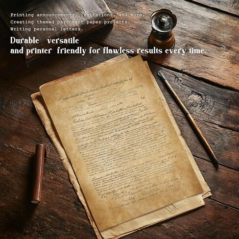 70 Sheets Vintage Paper, s, 8.5" x 11"Vintage Thicker Double Sided Printing Paper, Stationery Double-sided Aged Parchment for Printing, Invitation, Resume, Certificate (A) in Saudi Arabia