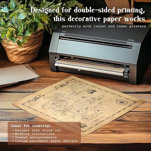 70 Sheets Vintage Paper, s, 8.5" x 11"Vintage Thicker Double Sided Printing Paper, Stationery Double-sided Aged Parchment for Printing, Invitation, Resume, Certificate (A) in Saudi Arabia