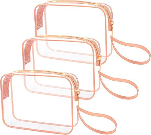 CGBE TSA Approved Toiletry Bag With Handle, Clear Toiletry Bag Quart Size Travel Bags For Toiletries Carry On Cosmetic Makeup Pouch For Men in Saudi Arabia