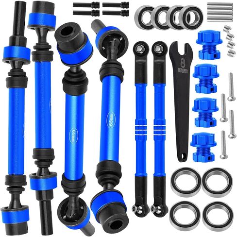 RC Upgrades Part for 1/10 WideMaxx (#89086-4) RC Car,#45 Steel Drive Shaft CVD Axles Driveshaft&Aluminum Turnbuckles Camber Links Hops Up,Navy Blue in Saudi Arabia