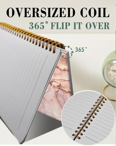 Spiral Journal Notebook,A5 Hardcover Lined Journals for Women Girl 6 x 8.3 in,120 Pages Thick Paper,Cute College Ruled Writing Notebook for Gifts Office Work School(Peony Rose) in Kuwait