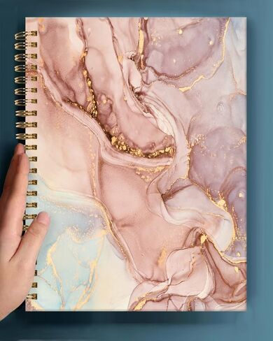 Spiral Journal Notebook,A5 Hardcover Lined Journals for Women Girl 6 x 8.3 in,120 Pages Thick Paper,Cute College Ruled Writing Notebook for Gifts Office Work School(Peony Rose) in Kuwait
