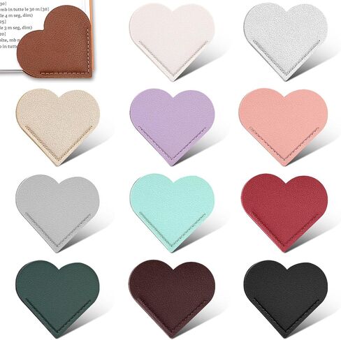 12 PCS Leather Heart Latclks ، إشارة مرجعية لركن زاوية لطيف ، إشارة مرجعية مصنوعة يدويًا على شكل قلب للمعلمين والطلاب ، إكسسوارات الكتب لمحبي القراءة ، لمستلزمات المنازل المكتبية المدرسية in Kuwait