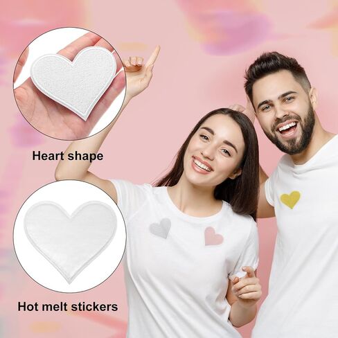 meccanixity 3pcs القلب الحديد على بقع أبيض مطرزة بقع تزيين خياطة على بقع للملابس الحرف اليدوية DIY الديكور القبعة ، 2.7x2.8 بوصة in Kuwait